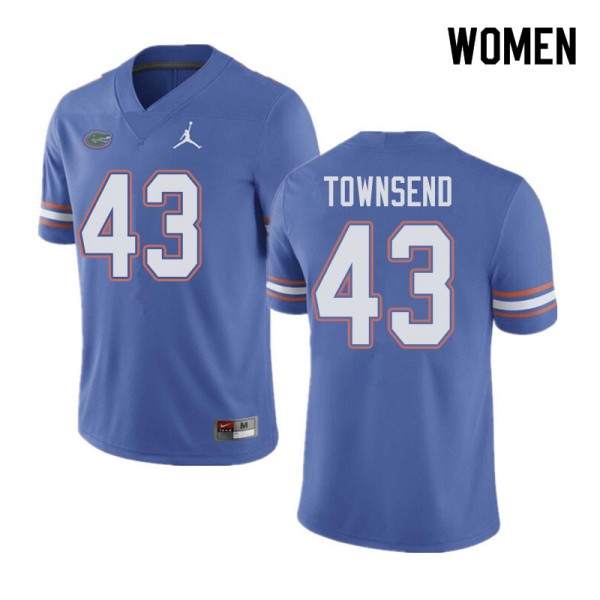 Jordan Brand Women #43 Tommy Townsend Florida Gators College Football Jersey Blue